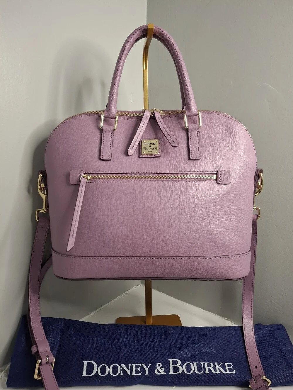 Dooney & Bourke Lavender Leather Dome Satchel